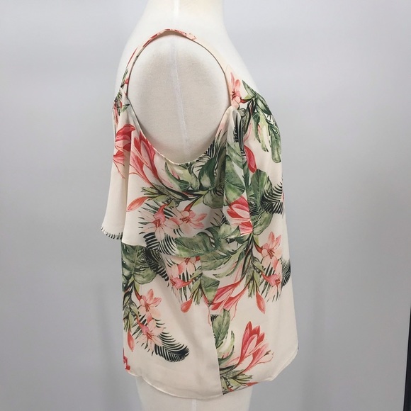 Adrienne Vittadini cold shoulder floral top - Picture 3 of 7
